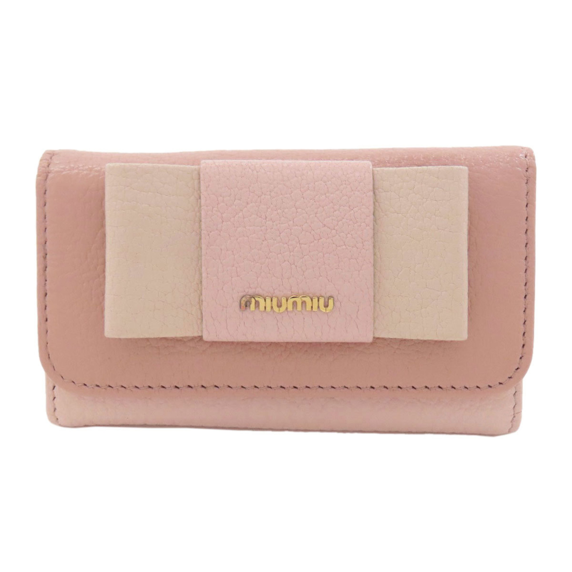 Miu Miu Miu Ribbon Key Case Leather Women's Miumiu